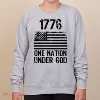 1776 One Nation Under God Patriotic Flag Women's Sweatshirt thumb 0