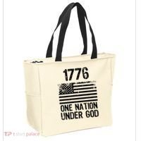 1776 One Nation Under God Patriotic Flag Tote Bag thumb 2