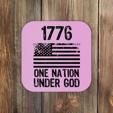 1776 One Nation Under God Patriotic Flag Coaster