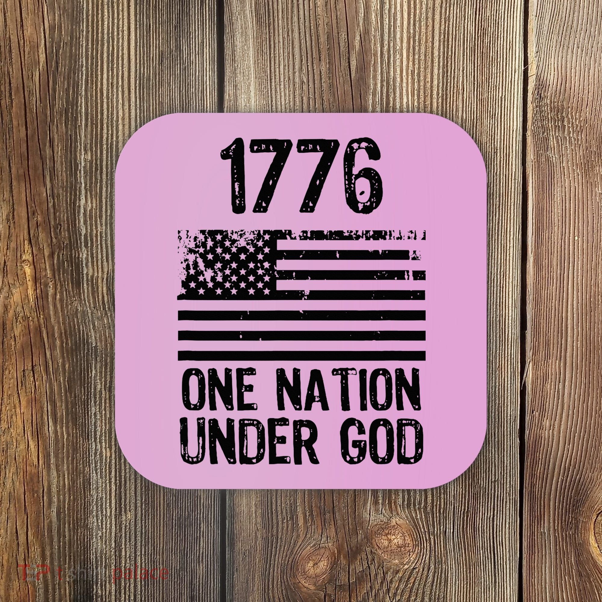 1776 One Nation Under God Patriotic Flag Coaster