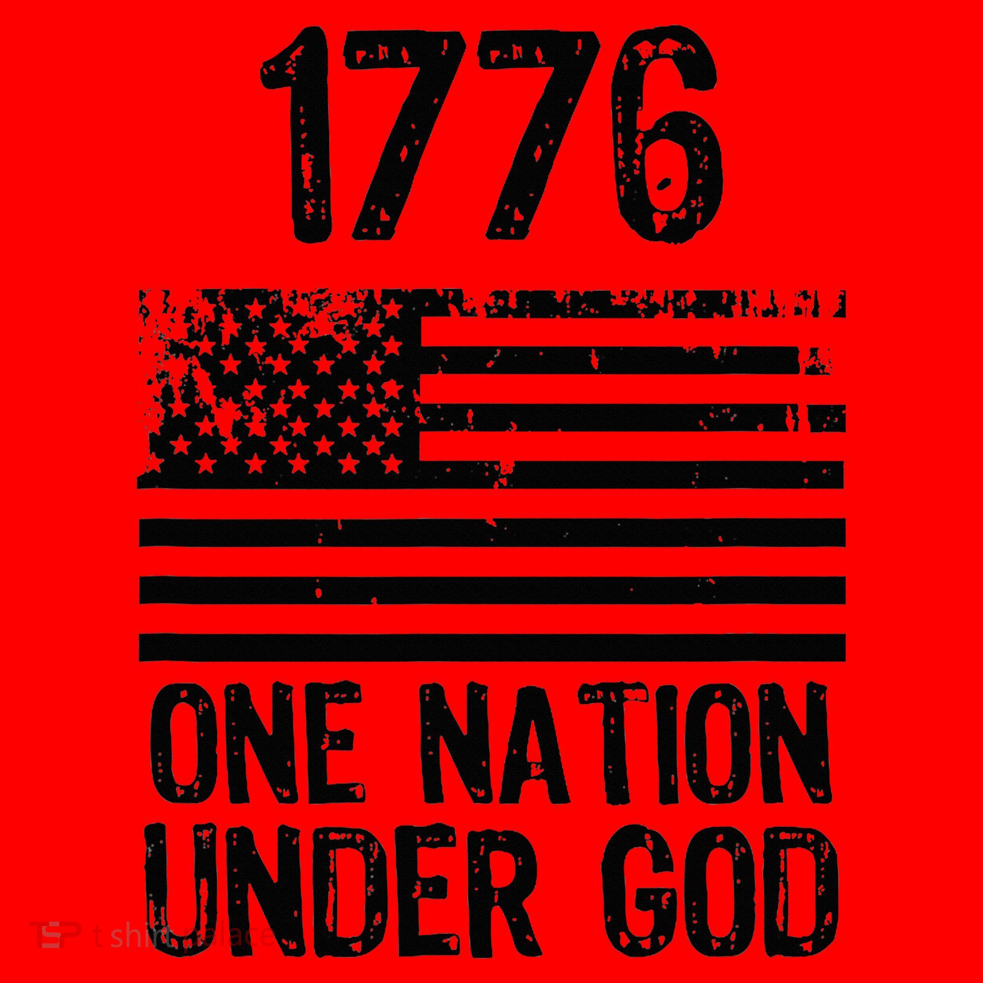 1776 One Nation Under God Patriotic Flag Santa Hat