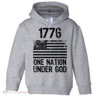 1776 One Nation Under God Patriotic Flag Toddler Hoodie thumb 0