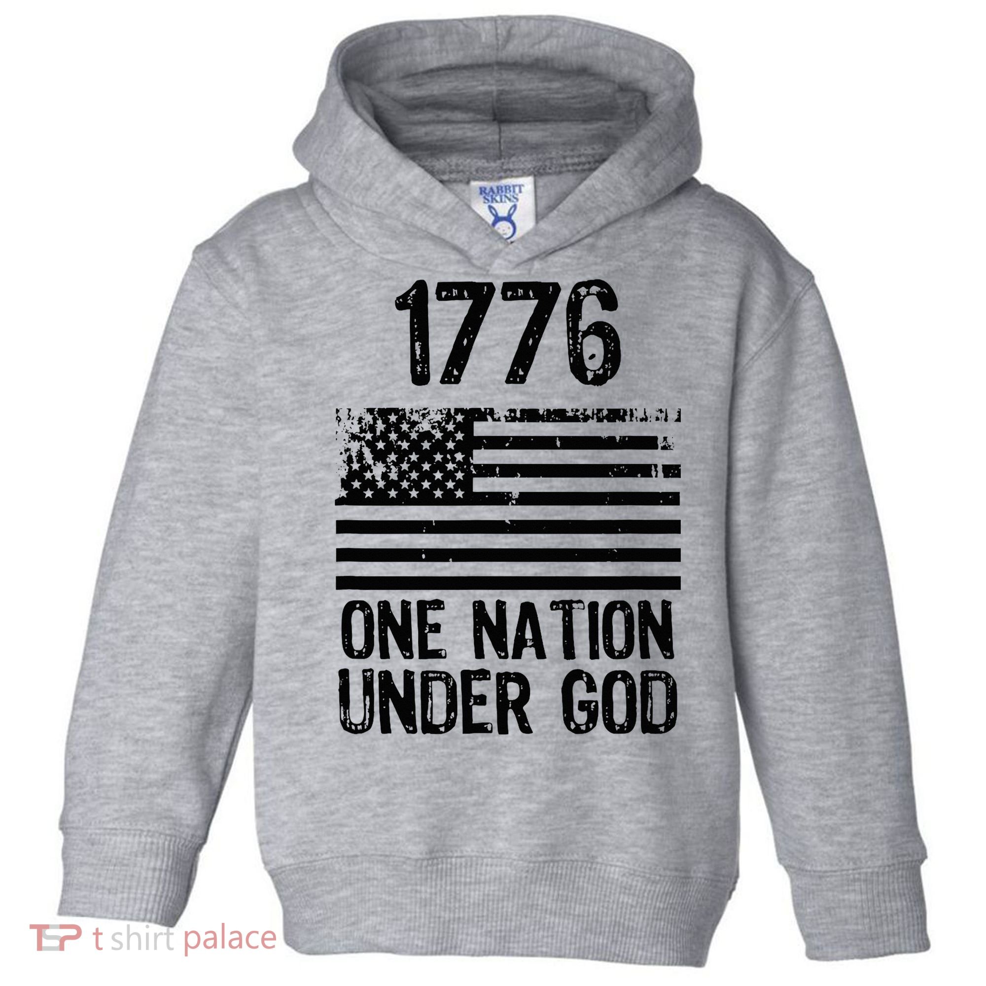 1776 One Nation Under God Patriotic Flag Toddler Hoodie