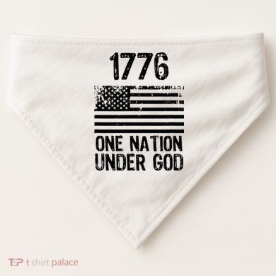 1776 One Nation Under God Patriotic Flag USA-Made Doggie Bandana