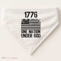 1776 One Nation Under God Patriotic Flag USA-Made Doggie Bandana thumb 0