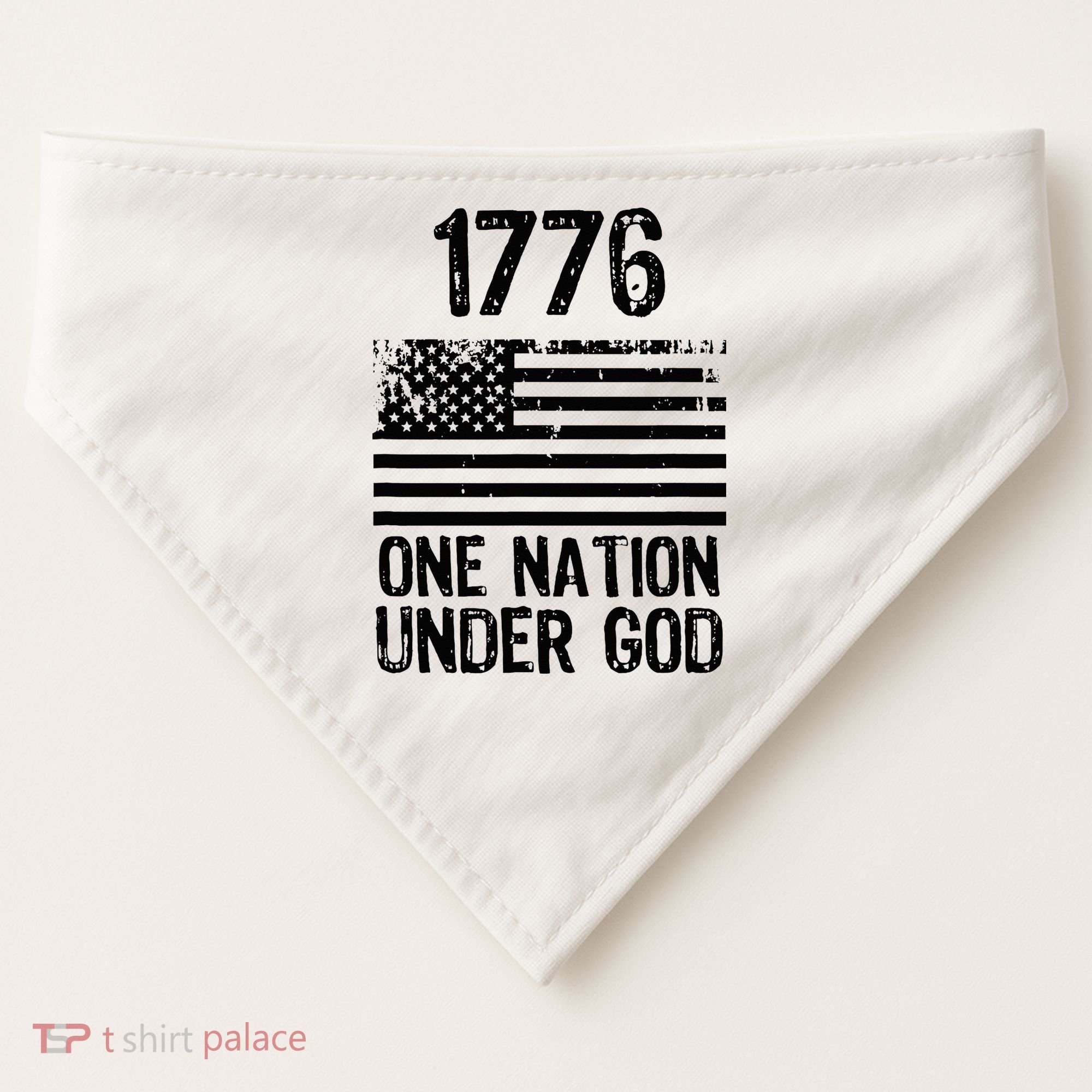 1776 One Nation Under God Patriotic Flag USA-Made Doggie Bandana