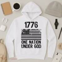 1776 One Nation Under God Patriotic Flag Hoodie thumb 3