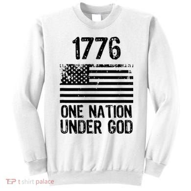1776 One Nation Under God Patriotic Flag Sweatshirt