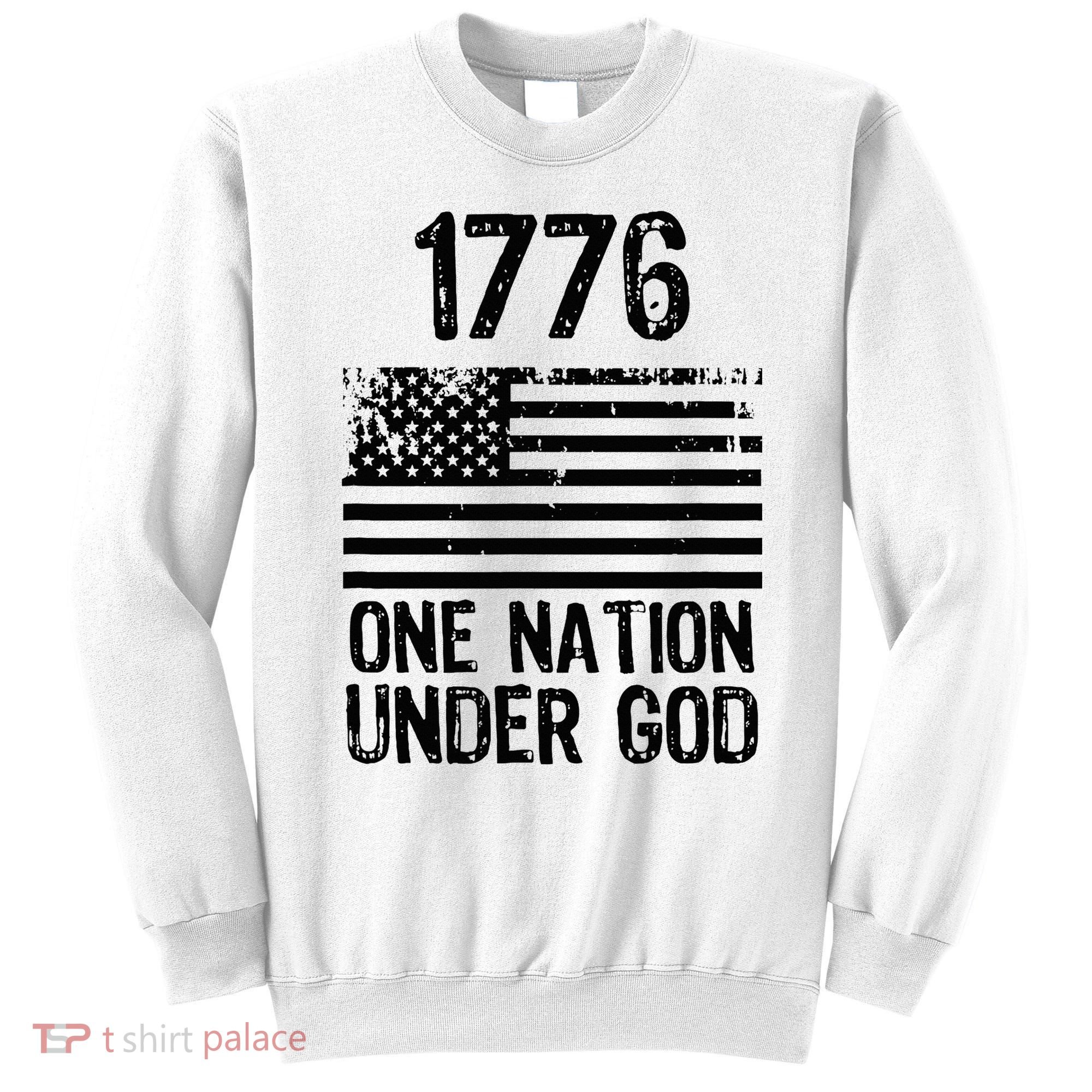 1776 One Nation Under God Patriotic Flag Sweatshirt