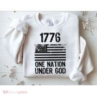 1776 One Nation Under God Patriotic Flag Sweatshirt thumb 2