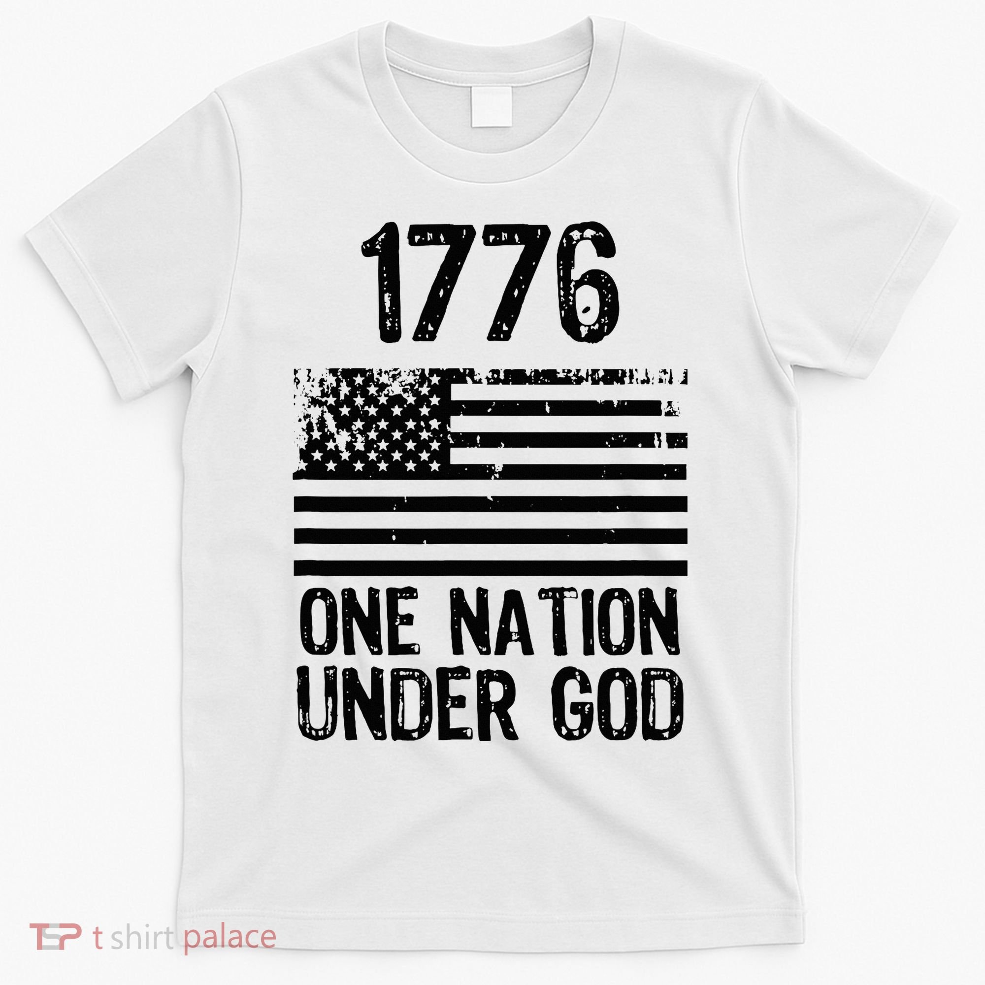 1776 One Nation Under God Patriotic Flag T-Shirt