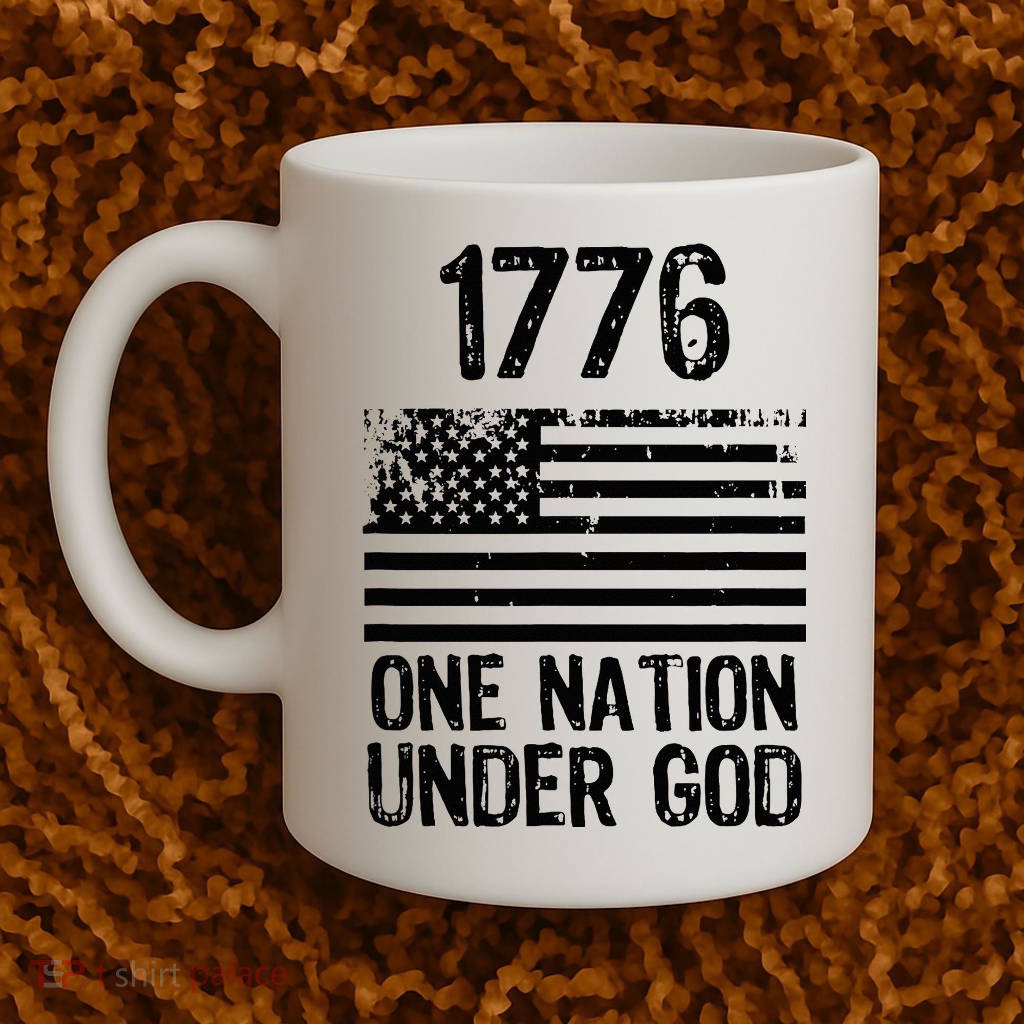 1776 One Nation Under God Patriotic Flag Coffee Mug
