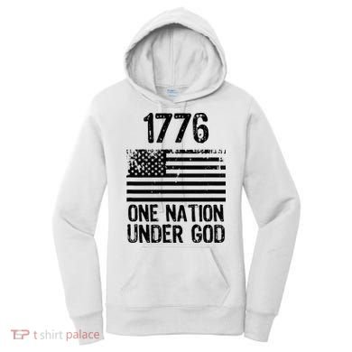 1776 One Nation Under God Patriotic Flag Women's Hoodie