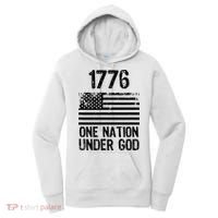 1776 One Nation Under God Patriotic Flag Women's Hoodie thumb 0