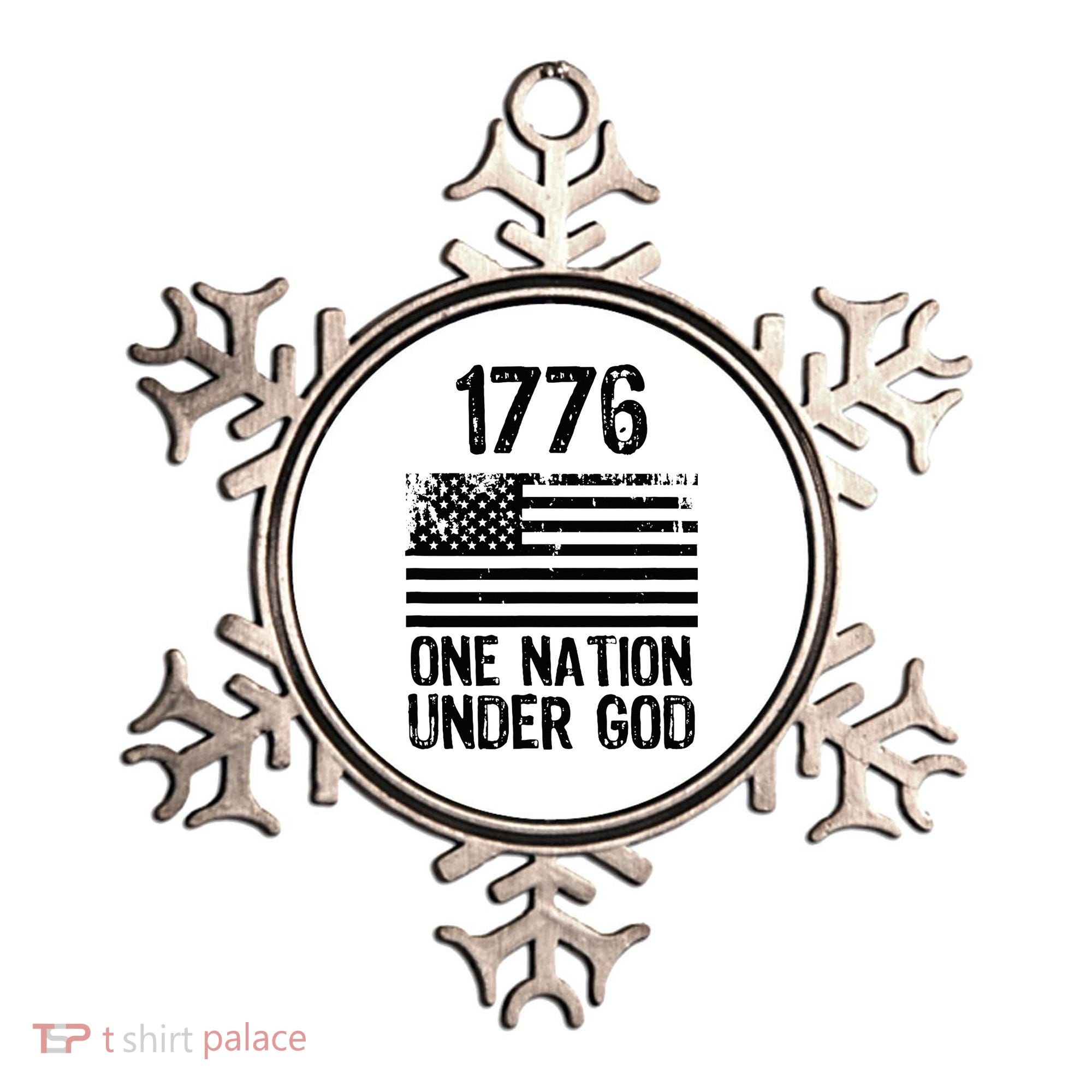 1776 One Nation Under God Patriotic Flag Ornament