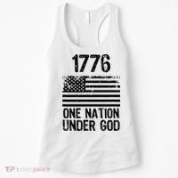 1776 One Nation Under God Patriotic Flag Women's Tank Top thumb 0