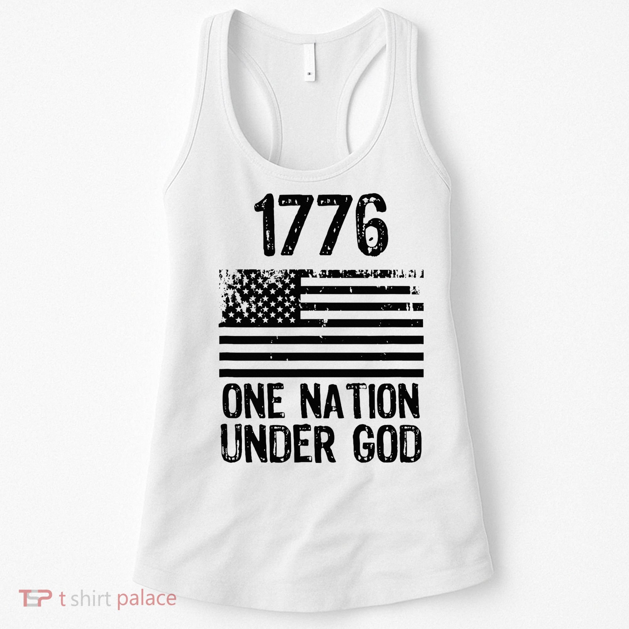 1776 One Nation Under God Patriotic Flag Women's Tank Top