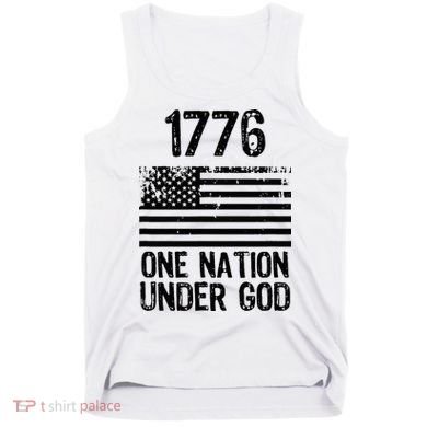 1776 One Nation Under God Patriotic Flag Tank Top
