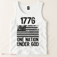 1776 One Nation Under God Patriotic Flag Tank Top thumb 2