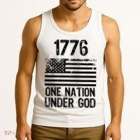 1776 One Nation Under God Patriotic Flag Tank Top thumb 3