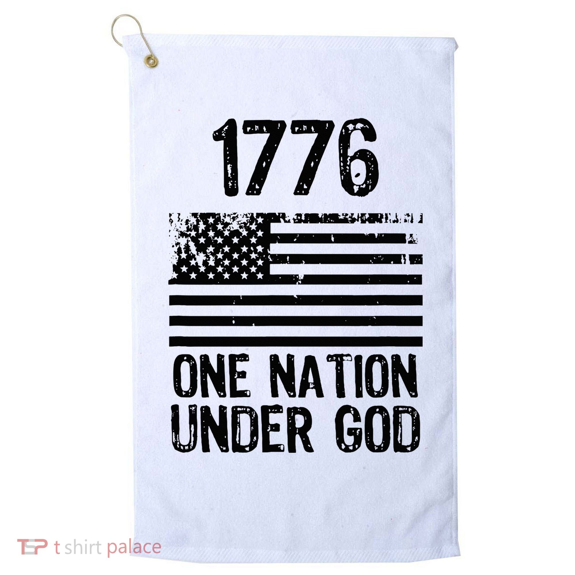 1776 One Nation Under God Patriotic Flag Golf Towel