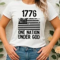 1776 One Nation Under God Patriotic Flag Women's T-Shirt thumb 2