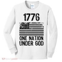 1776 One Nation Under God Patriotic Flag Kids Long Sleeve Shirt thumb 0