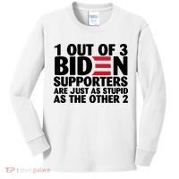 1 Out Of 3 Biden Supporters Are Just As Stupid Kids Long Sleeve Shirt thumb 0