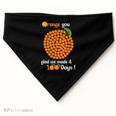 100 Oranges You Glad We Made It 100 Days USA-Made Doggie Bandana