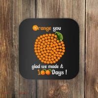 100 Oranges You Glad We Made It 100 Days Coaster thumb 0
