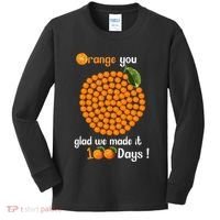 100 Oranges You Glad We Made It 100 Days Kids Long Sleeve Shirt thumb 0