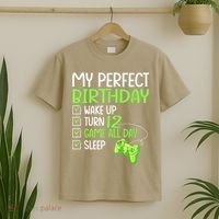 12th Perfect Birthday Boys Gaming 12 Years Old Gifts Gamer T-Shirt thumb 2
