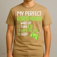 12th Perfect Birthday Boys Gaming 12 Years Old Gifts Gamer T-Shirt thumb 3