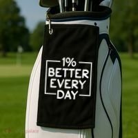 1% Percent Better Everyday Motivational Inspirational Quote Golf Towel thumb 2
