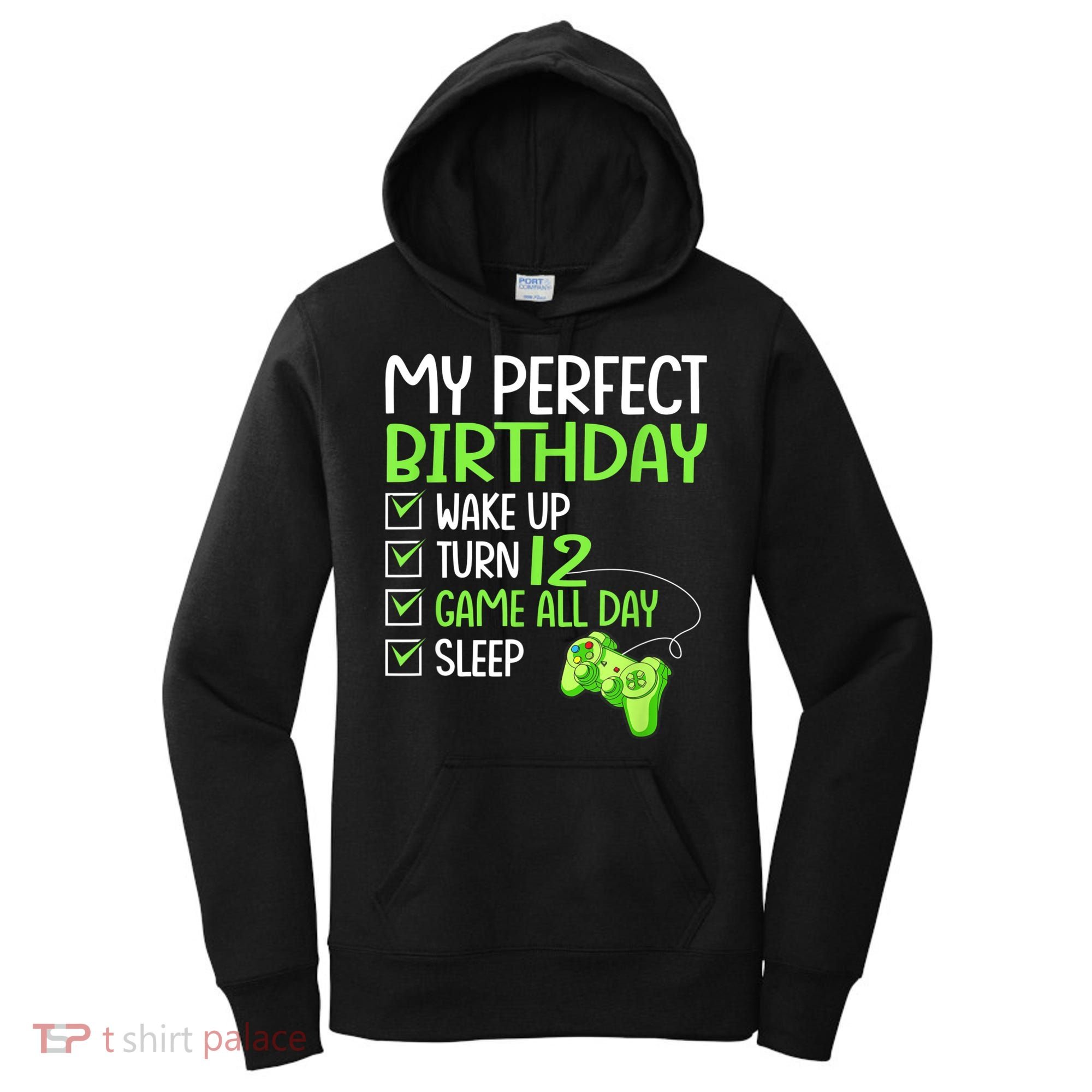 12th Perfect Birthday Boys Gaming 12 Years Old Gifts Gamer Women's Hoodie