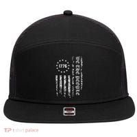 1776 Patriotic Grunge 7 Panel Mesh Trucker Snapback Hat thumb 0