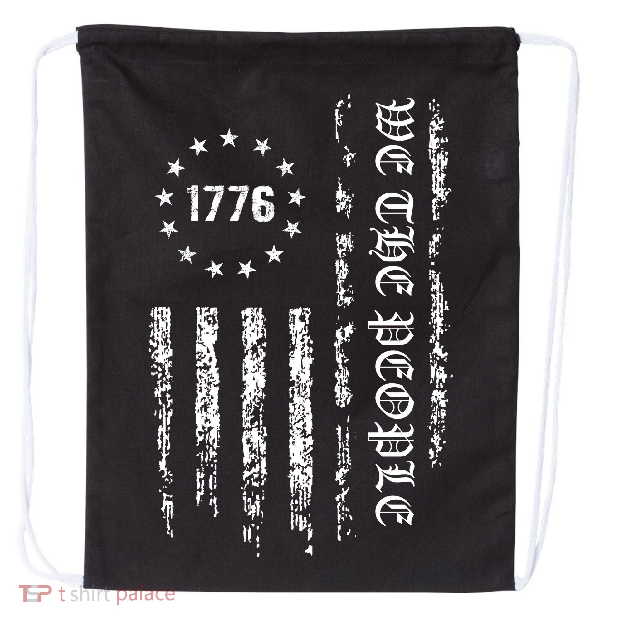 1776 Patriotic Grunge Drawstring Bag