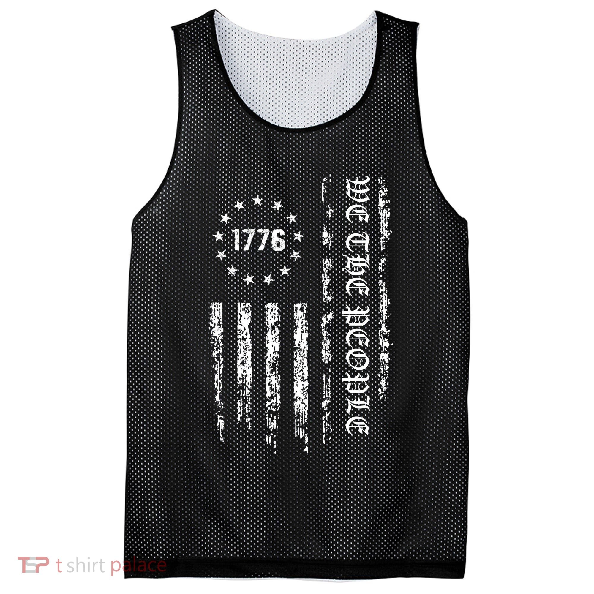 1776 Patriotic Grunge Mesh Reversible Basketball Jersey Tank