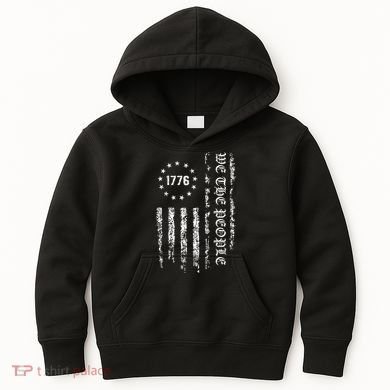 1776 Patriotic Grunge Kids Hoodie