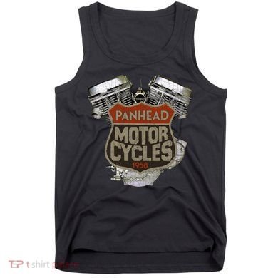 1958 Panhead Motorcycle Vintage Distressed Biker Chopper Rat Tank Top