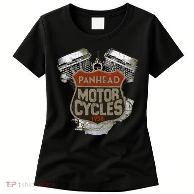 1958 Panhead Motorcycle Vintage Distressed Biker Chopper Rat Women's T-Shirt