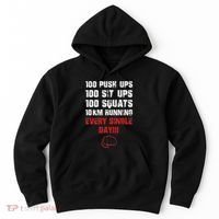 100 Push Ups 100 Sit Ups 100 Squats 10 Km Running Hoodie thumb 0