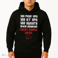 100 Push Ups 100 Sit Ups 100 Squats 10 Km Running Hoodie thumb 2