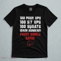 100 Push Ups 100 Sit Ups 100 Squats 10 Km Running T-Shirt thumb 5