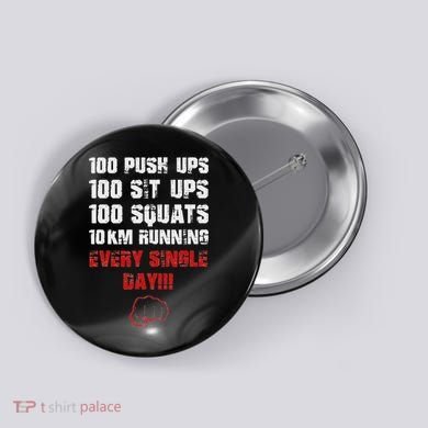 100 Push Ups 100 Sit Ups 100 Squats 10 Km Running Button