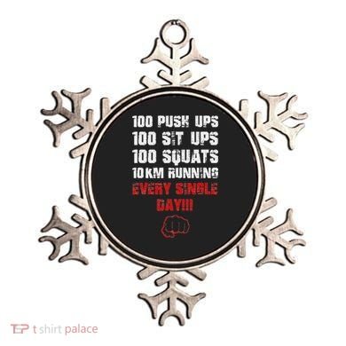 100 Push Ups 100 Sit Ups 100 Squats 10 Km Running Ornament