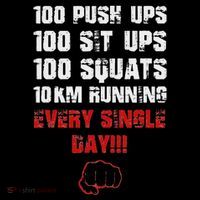 100 Push Ups 100 Sit Ups 100 Squats 10 Km Running Baby Bodysuit thumb 2