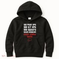 100 Push Ups 100 Sit Ups 100 Squats 10 Km Running Kids Hoodie thumb 0