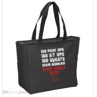 100 Push Ups 100 Sit Ups 100 Squats 10 Km Running Tote Bag thumb 2
