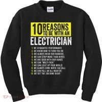 10 Reasons To Be With An Electrician Electricians Kids Sweatshirt thumb 0